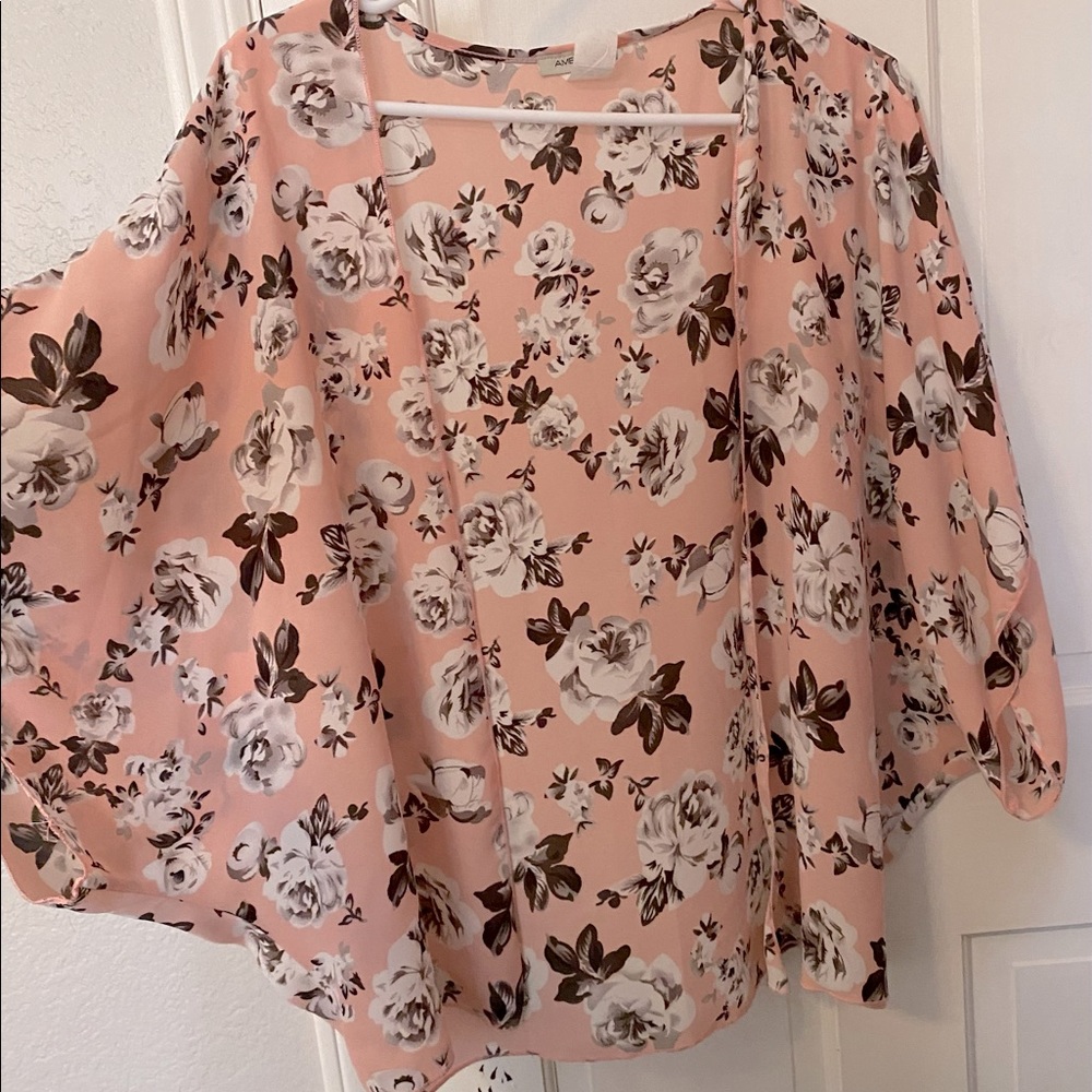Pretty Pink with White Flower Kimono